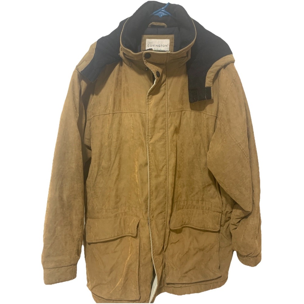 A Brown Men's Large Covington Coat With A Hood